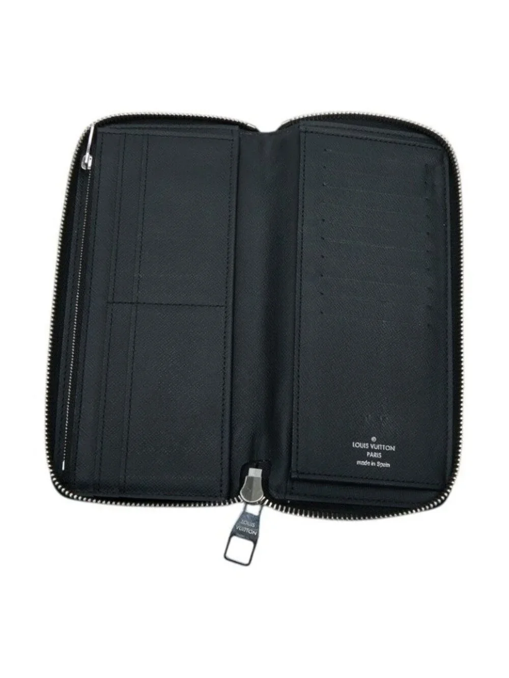 Louis Vuitton Taiga Zippy Wallet Vertical Noir Black Leather